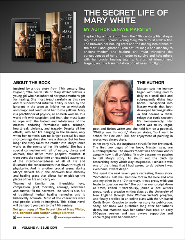 New England Historical Fiction Book Author Lenaye Marsten
